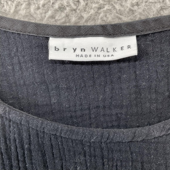 Bryn Walker Dress Womens Small Black Cotton Gauze Lagenlook Pockets USA - Picture 2 of 8